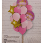 Комплект балони фолио и латекс розово HAPPY Birthday /16 броя/
