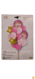 Комплект балони фолио и латекс розово HAPPY Birthday /16 броя/